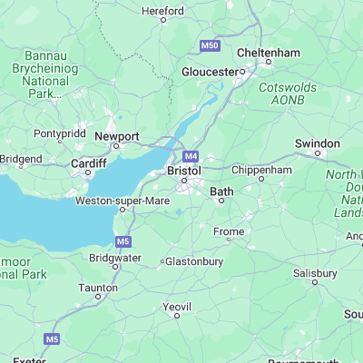 Map showing location of Bristol (51.455230, -2.596650)