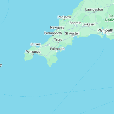 Map showing location of Helford River (50.083333, -5.083333)