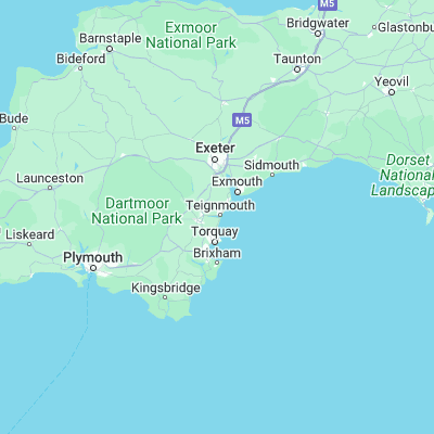 Map showing location of Shaldon (50.543945, -3.510240)